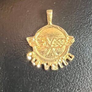 Vintage Corvette Charm Gold Tone Pendant